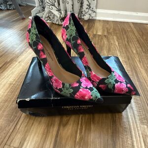 Christian Siriano Floral Heels Pumps Size 9 NWT